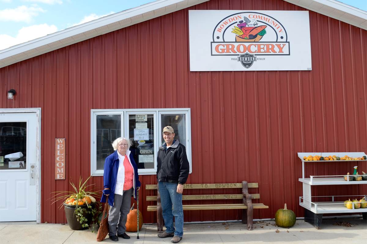 The exterior of Bowdon Community Grocery, a local retail establishment in what appears to be a rural setting